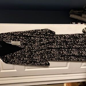 Brand new Garnet Hill faux wrap dress with snap in middle to keep closed